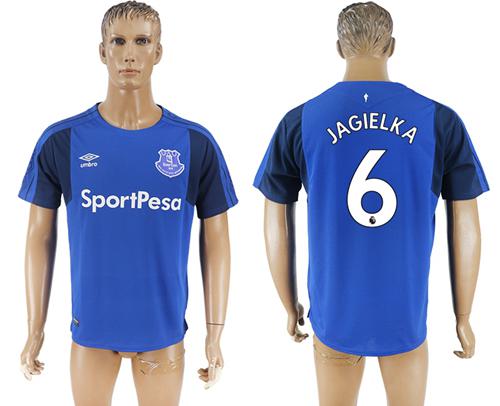 Everton #6 Jagielka Home Soccer Club Jersey