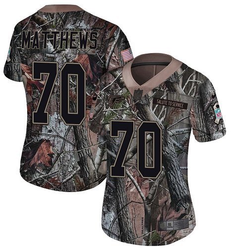 Falcons #70 Jake Matthews Camo Women's Stitched Football Limited Rush Realtree Jersey Falcons #70 Jake Matthews Camo Women's Stitched Football Limited Rush Realtree Jersey