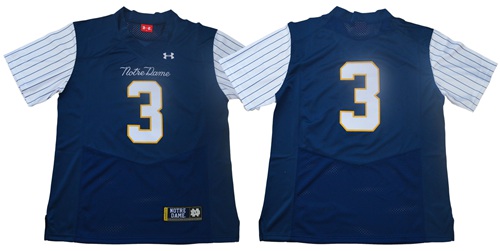 Fighting Irish #3 Joe Montana Navy Strip Limited Shamrock Series