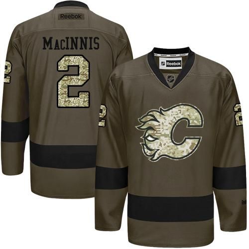 Flames #2 Al MacInnis Green Salute to Service Stitched NHL Jersey Flames #2 Al MacInnis Green Salute to Service Stitched NHL Jersey