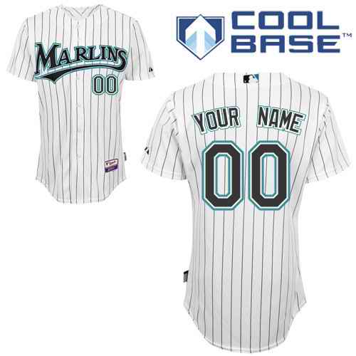 Florida Marlins White Man Custom Jerseys
