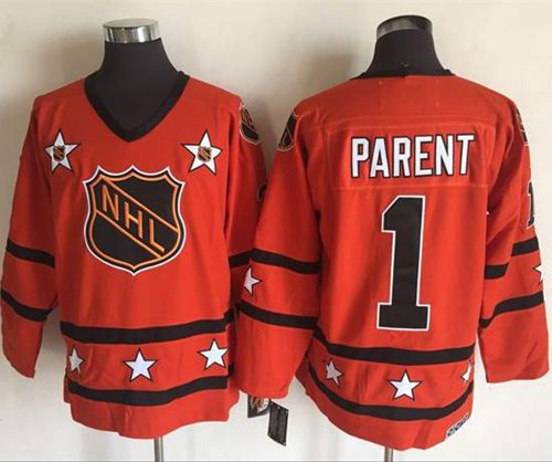 Flyers #1 Bernie Parent Orange All Star CCM Throwback Stitched NHL Jersey Flyers #1 Bernie Parent Orange All Star CCM Throwback Stitched NHL Jersey