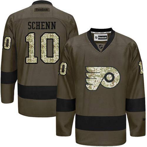 Flyers #10 Brayden Schenn Green Salute to Service Stitched NHL Jersey Flyers #10 Brayden Schenn Green Salute to Service Stitched NHL Jersey