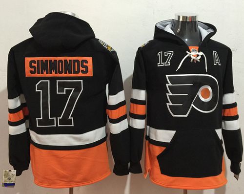 Flyers #17 Wayne Simmonds Black Name & Number Pullover NHL Hoodie Flyers #17 Wayne Simmonds Black Name & Number Pullover NHL Hoodie