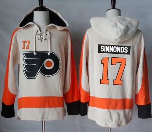 Flyers #17 Wayne Simmonds Cream Sawyer Hooded Sweatshirt Stitched NHL Jersey Flyers #17 Wayne Simmonds Cream Sawyer Hooded Sweatshirt Stitched NHL Jersey