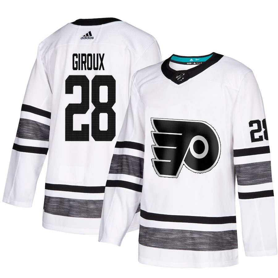 Flyers #28 Claude Giroux White Authentic 2019 All-Star Stitched Youth Hockey Jersey