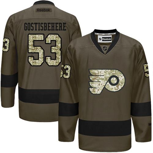 Flyers #53 Shayne Gostisbehere Green Salute to Service Stitched NHL Jersey Flyers #53 Shayne Gostisbehere Green Salute to Service Stitched NHL Jersey