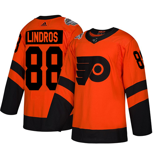 Flyers #88 Eric Lindros Orange Authentic 2019 Stadium Series Stitched Youth Hockey Jersey