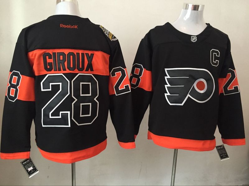 Flyers 28 Claude Giroux Black Reebok Jersey Flyers 28 Claude Giroux Black Reebok Jersey