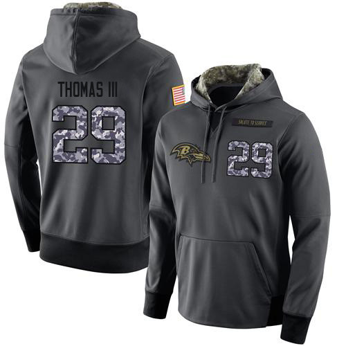 Football Men's Baltimore Ravens #29 Earl Thomas III Stitched Black Anthracite Salute to Service Player Performance