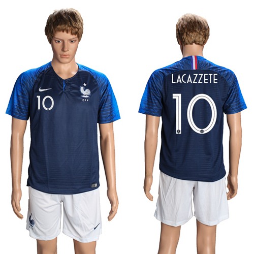 France #10 Lacazzete Home Soccer Country Jersey France #10 Lacazzete Home Soccer Country Jersey