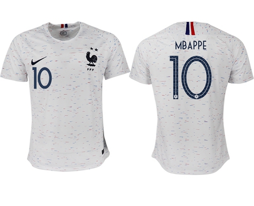 France #10 Mbappe Away Soccer Country Jersey