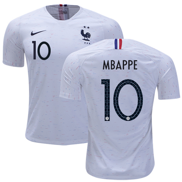 France #10 Mbappe Away Soccer Country Jersey