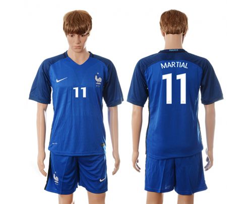 France #11 Martial Blue Soccer Country Jersey France #11 Martial Blue Soccer Country Jersey
