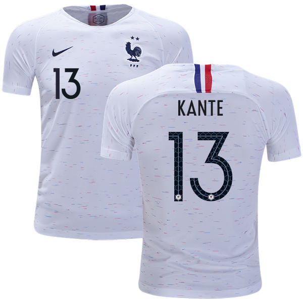 France #13 Kante Away Kid Soccer Country Jersey France #13 Kante Away Kid Soccer Country Jersey