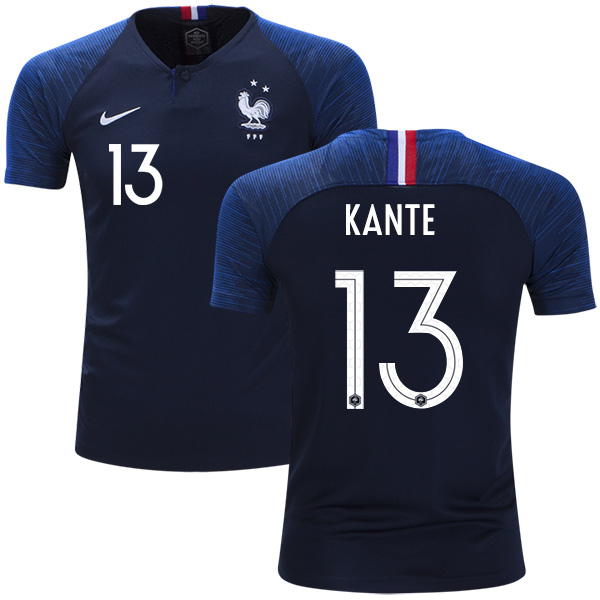 France #13 Kante Home Kid Soccer Country Jersey France #13 Kante Home Kid Soccer Country Jersey