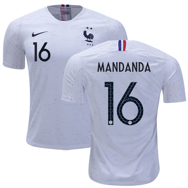 France #16 Mandanda Away Soccer Country Jersey France #16 Mandanda Away Soccer Country Jersey