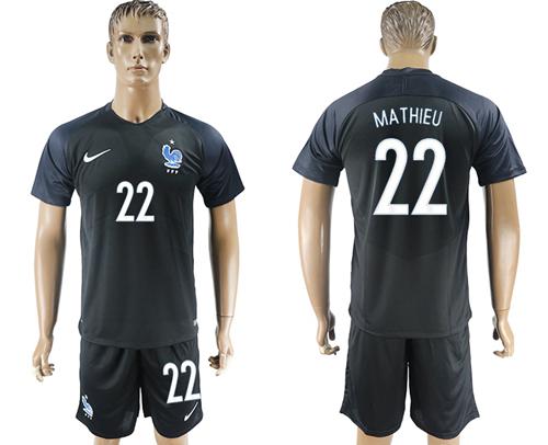 France #22 Mathieu Away Soccer Country Jersey France #22 Mathieu Away Soccer Country Jersey