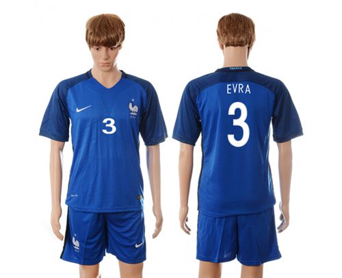France #3 Evra Blue Soccer Country Jersey France #3 Evra Blue Soccer Country Jersey