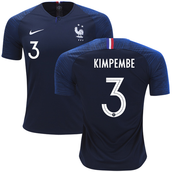 France #3 Kimpembe Home Soccer Country Jersey France #3 Kimpembe Home Soccer Country Jersey