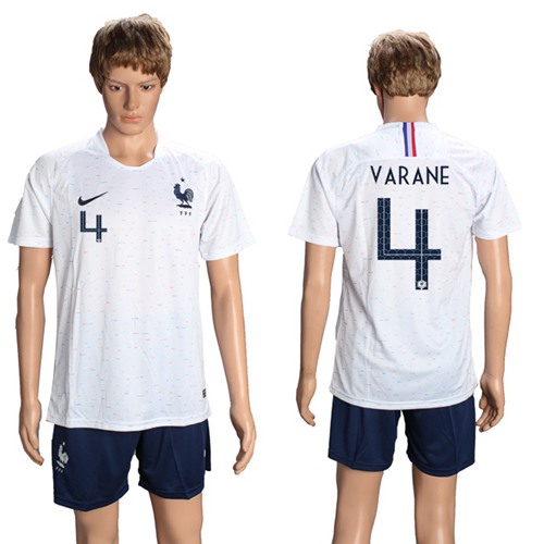France #4 Varane Away Soccer Country Jersey France #4 Varane Away Soccer Country Jersey