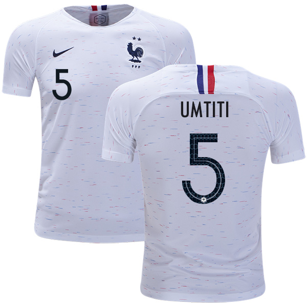 France #5 Umtiti Away Kid Soccer Country Jersey France #5 Umtiti Away Kid Soccer Country Jersey