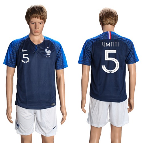 France #5 Umtiti Home Soccer Country Jersey France #5 Umtiti Home Soccer Country Jersey