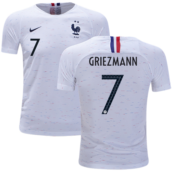 France #7 Griezmann Away Kid Soccer Country Jersey France #7 Griezmann Away Kid Soccer Country Jersey