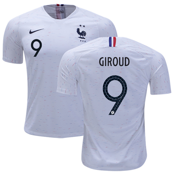 France #9 Giroud Away Soccer Country Jersey