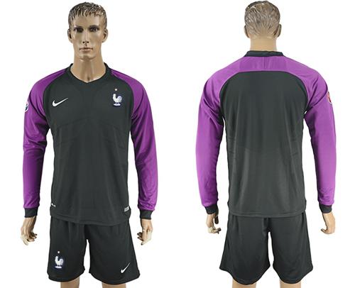 France Blank Black Goalkeeper Long Sleeves Soccer Country Jersey France Blank Black Goalkeeper Long Sleeves Soccer Country Jersey