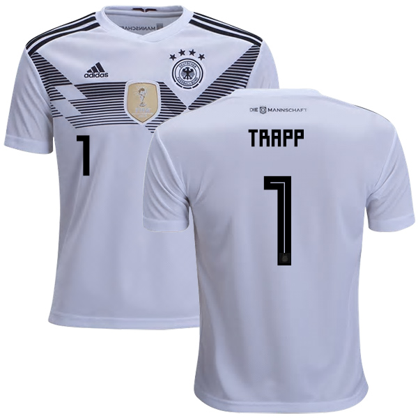Germany #1 Trapp White Home Kid Soccer Country Jersey