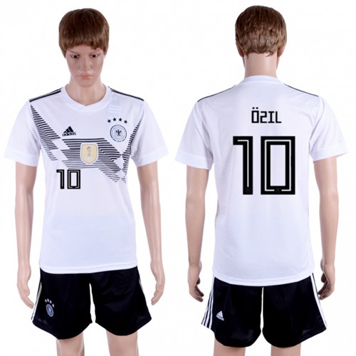 Germany #10 Ozil White Home Soccer Country Jersey Germany #10 Ozil White Home Soccer Country Jersey