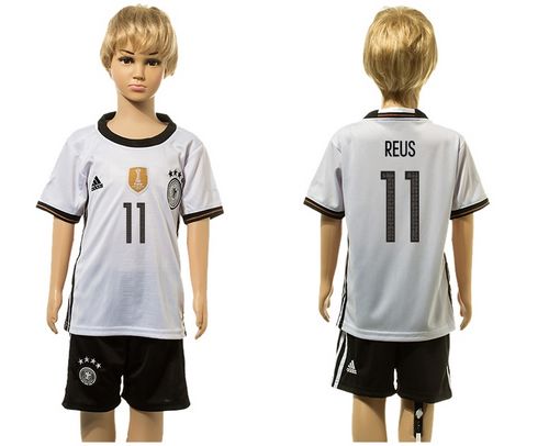 Germany #11 Reus White Home Kid Soccer Country Jersey