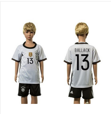 Germany #13 Ballack White Home Kid Soccer Country Jersey Germany #13 Ballack White Home Kid Soccer Country Jersey