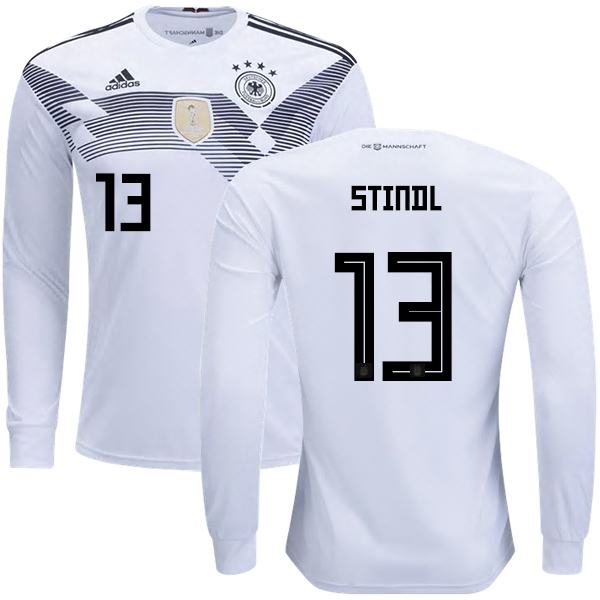 Germany #13 Stindl Home Long Sleeves Kid Soccer Country Jersey