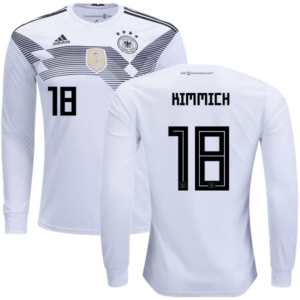 Germany #18 Kimmich Home Long Sleeves Kid Soccer Country Jersey Germany #18 Kimmich Home Long Sleeves Kid Soccer Country Jersey