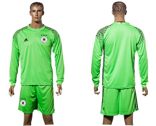 Germany Blank Green Goalkeeper Long Sleeves Soccer Country Jersey Germany Blank Green Goalkeeper Long Sleeves Soccer Country Jersey