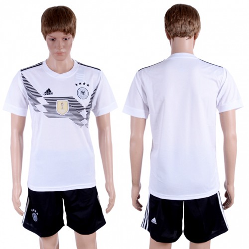 Germany Blank White Home Soccer Country Jersey Germany Blank White Home Soccer Country Jersey