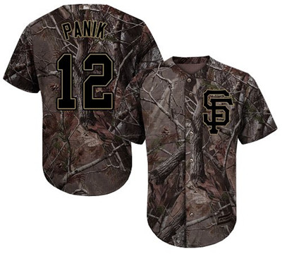 Giants #12 Joe Panik Camo Realtree Collection Cool Base Stitched Youth Baseball Jersey