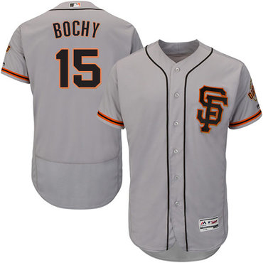 Giants #15 Bruce Bochy Grey Flexbase Authentic Collection Road 2 Stitched MLB Jersey Giants #15 Bruce Bochy Grey Flexbase Authentic Collection Road 2 Stitched MLB Jersey