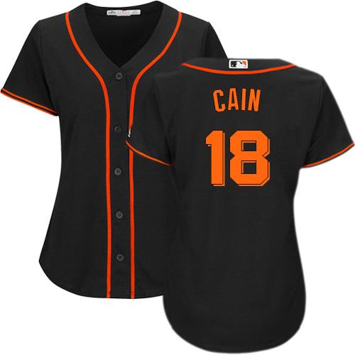 Giants #18 Matt Cain Black Alternate Women's Stitched MLB Jersey Giants #18 Matt Cain Black Alternate Women's Stitched MLB Jersey
