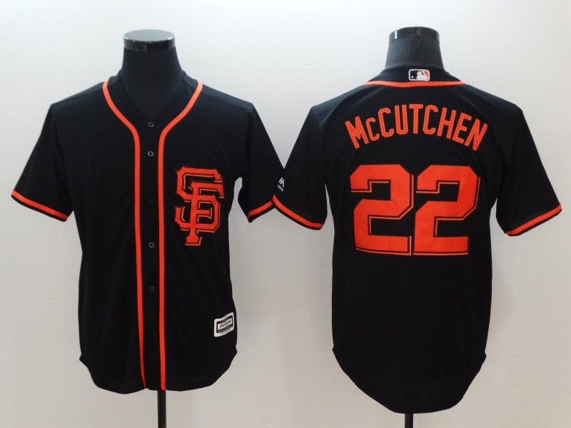Giants #22 Andrew McCutchen Black Cool Base Jersey