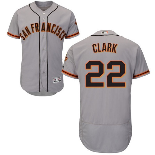 Giants #22 Will Clark Grey Flexbase Authentic Collection Road Stitched MLB Jersey Giants #22 Will Clark Grey Flexbase Authentic Collection Road Stitched MLB Jersey