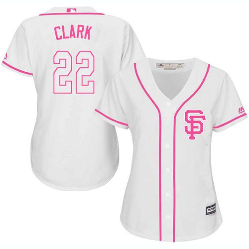 Giants #22 Will Clark White Pink Fashion Women's Stitched MLB Jersey Giants #22 Will Clark White Pink Fashion Women's Stitched MLB Jersey