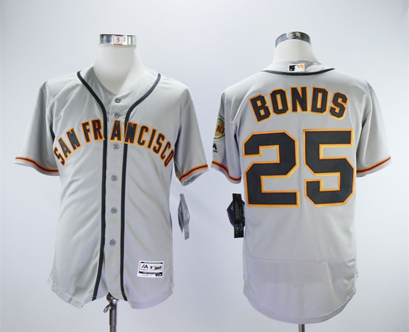 Giants #25 Barry Bonds Gray Flexbase Jersey