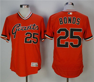 Giants #25 Barry Bonds Orange Flexbase Authentic Collection Cooperstown Stitched MLB Jersey