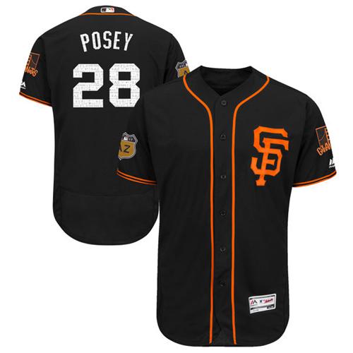 Giants #28 Buster Posey Black 2017 Spring Training Authentic FlexBase Stitched MLB jerseys