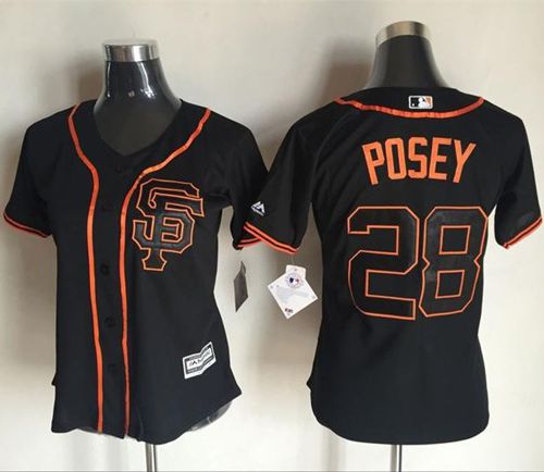 Giants #28 Buster Posey Black Women's Alternate Stitched MLB Jersey Giants #28 Buster Posey Black Women's Alternate Stitched MLB Jersey