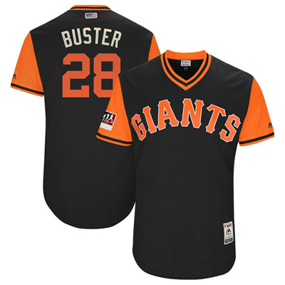 Giants #28 Buster Posey Buster Black 2018 Players' Weekend Authentic Team Jersey