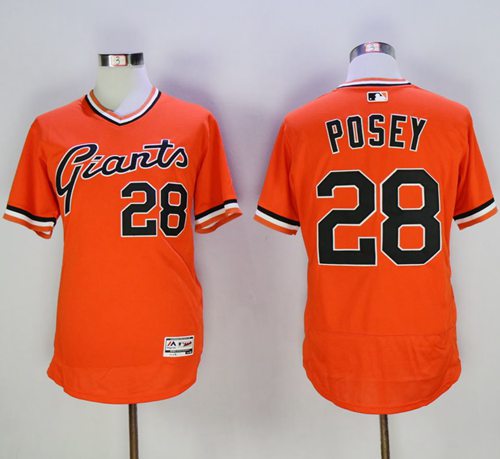 Giants #28 Buster Posey Orange Flexbase Authentic Collection Cooperstown Stitched MLB jerseys Giants #28 Buster Posey Orange Flexbase Authentic Collection Cooperstown Stitched MLB jerseys